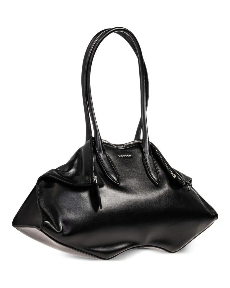 Alexander McQueen Women's Shoulder Bag Manta Black Calfskin Black