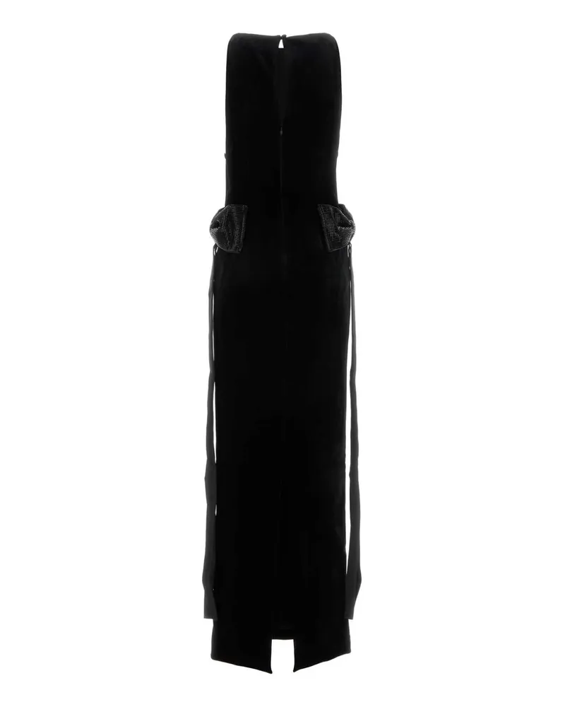 Self-Portrait Velvet Dress — Black Black