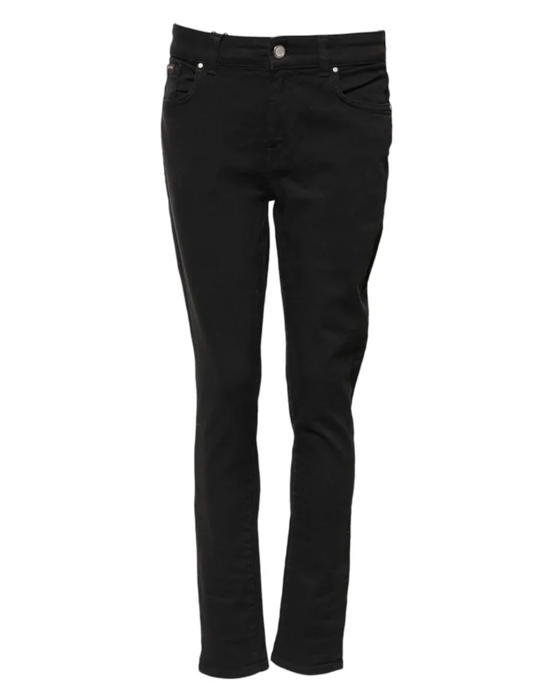 Dolce & Gabbana Women's Black Cotton Skinny Mid Waist Denim Jeans Elastane Clothing Black