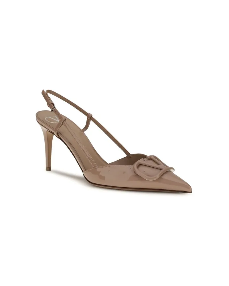 Valentino Garavani Women's Multicolor Calf Leather Bos Taurus High Heel Pumps Beige
