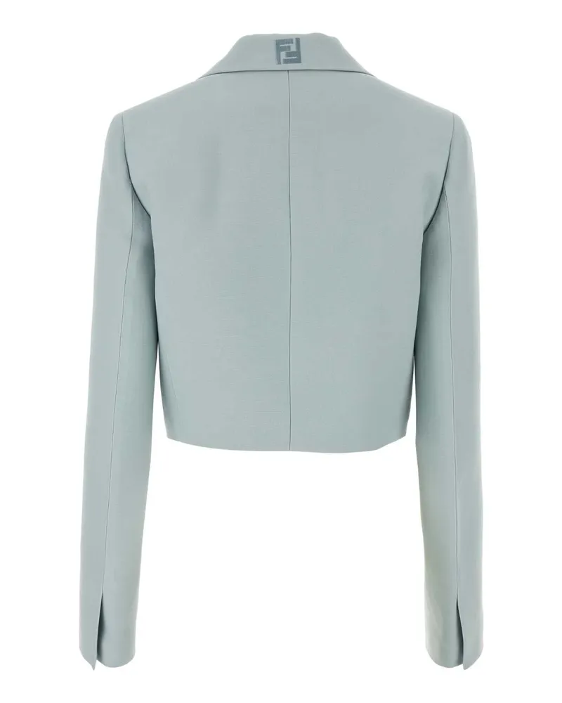 Fendi Women's Wool Blend Tailored Blazer Blue Silk Blazers Blue