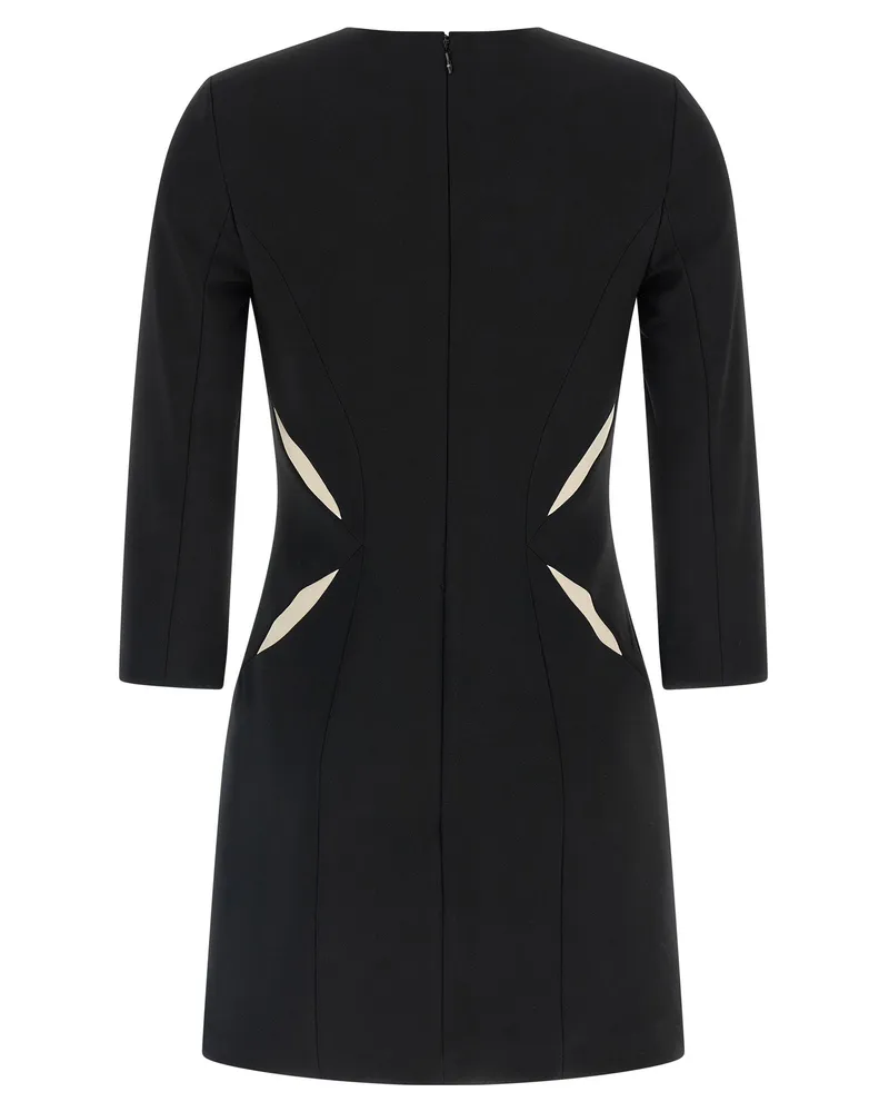 Elisabetta Franchi Cut-Out Crew Neck Sheath Dress — Black Black