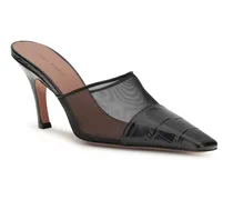 Women's Jamie Mesh Mules Black+black Calf Leather Bos Taurus Pumps High Heel Shoes