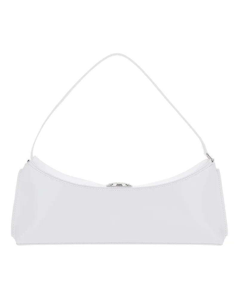 Jacquemus Engraved Snap Button Calf Shoulder Bag — White White