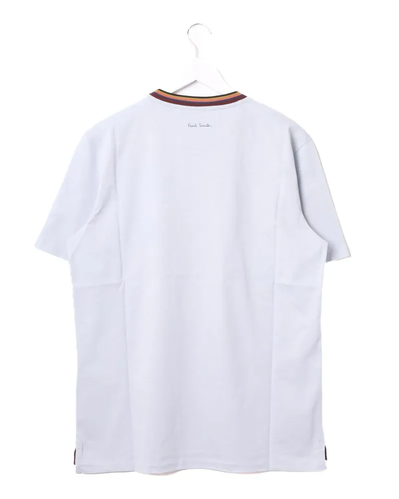 Paul Smith Artist Stripe Collar T-Shirt — Blue Blue