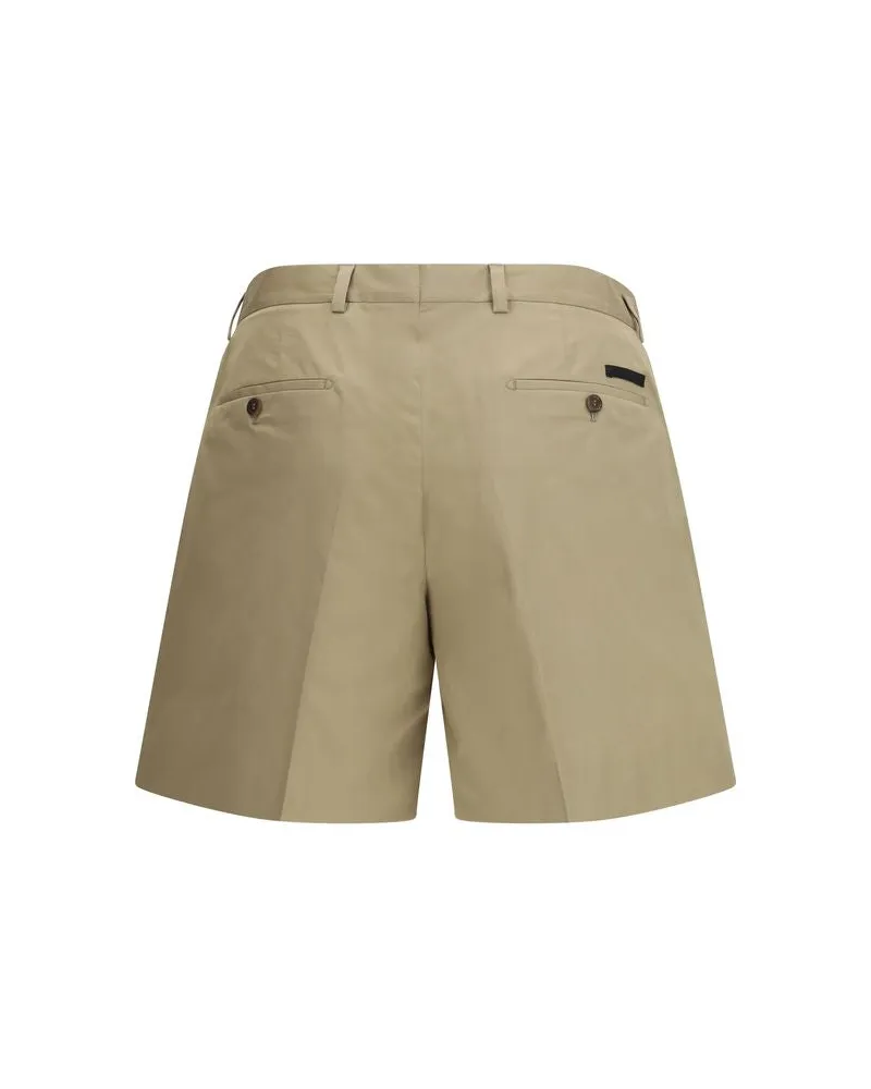 Prada Men Beige Cotton Bermuda Shorts Beige