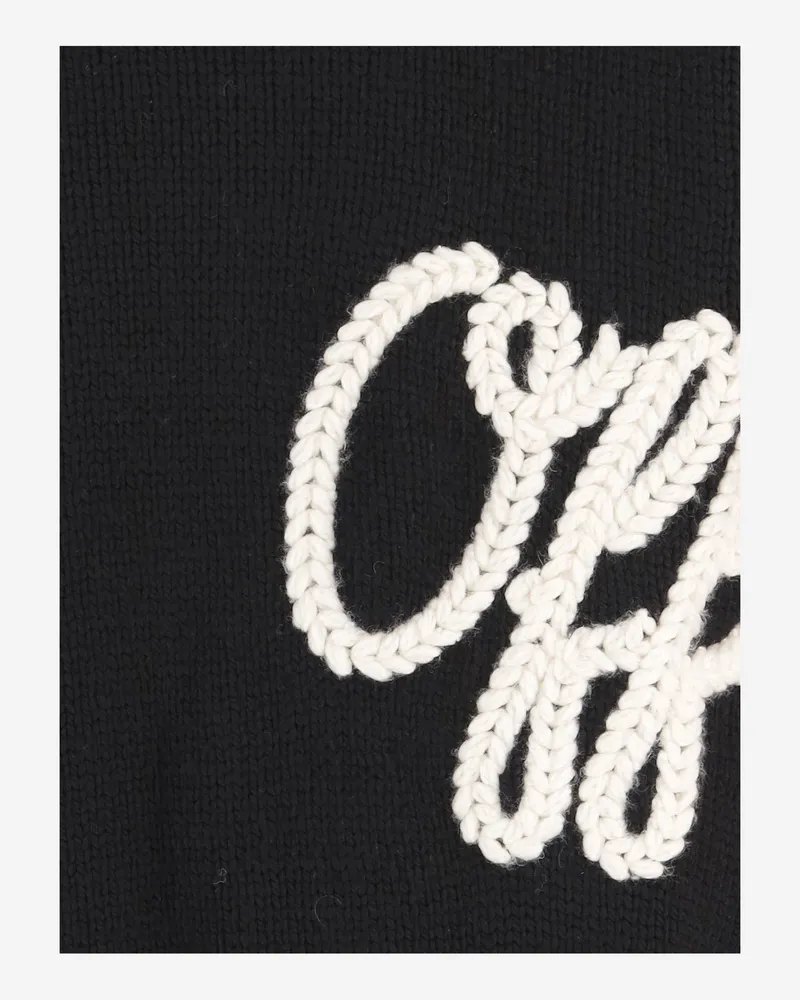 OFF-WHITE Men's Wool Sweater With Logo Lettering Black Black