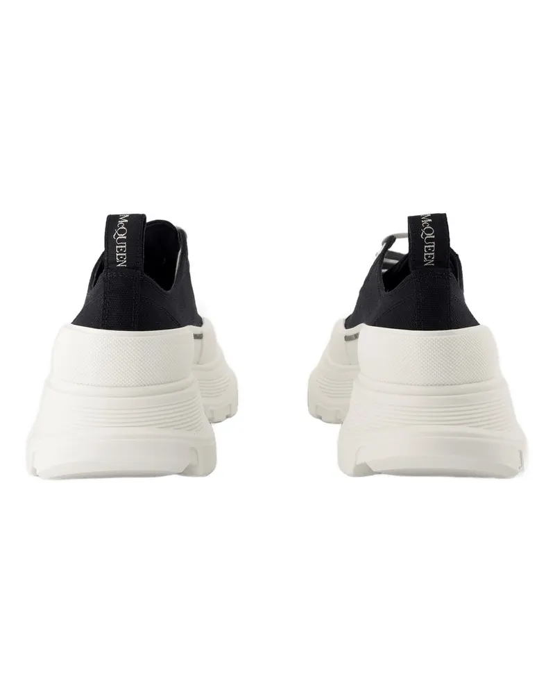 Alexander McQueen Women's Tread Slick Sneaker Black Canvas Black