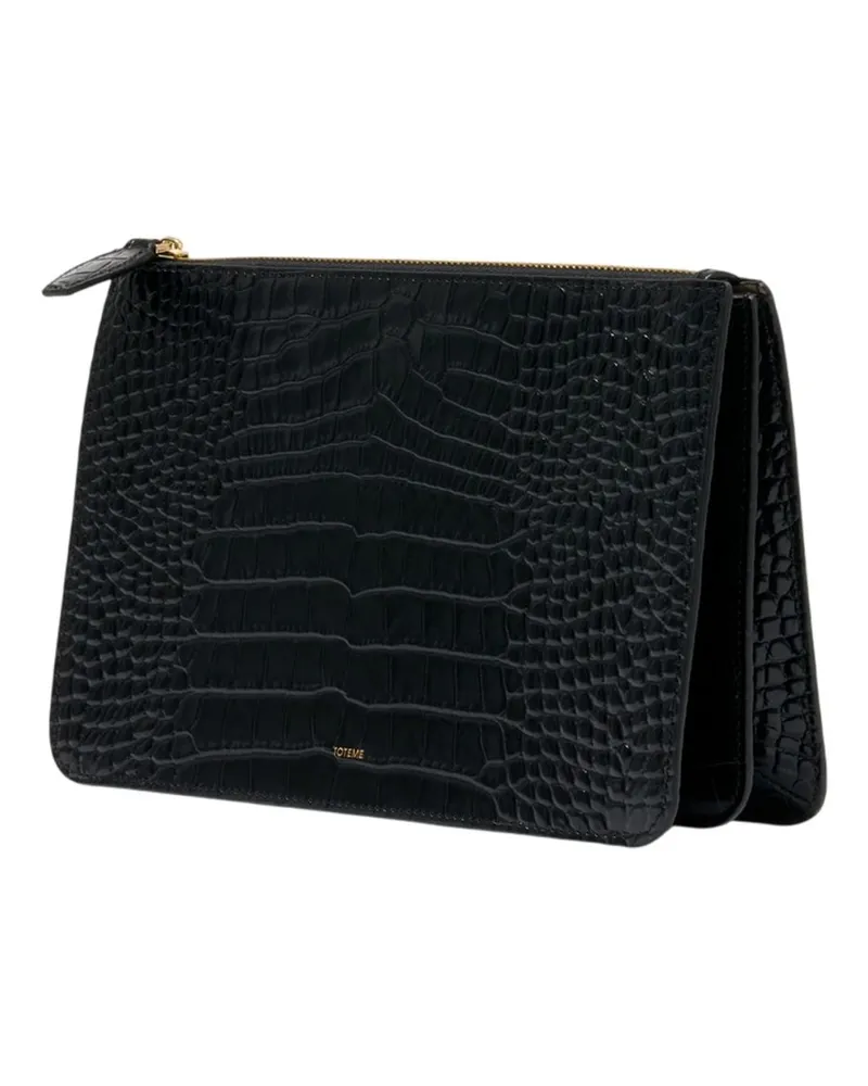 Totême Women's Threefold Clutch -  Leather Black Calfskin Bags Clutches Black
