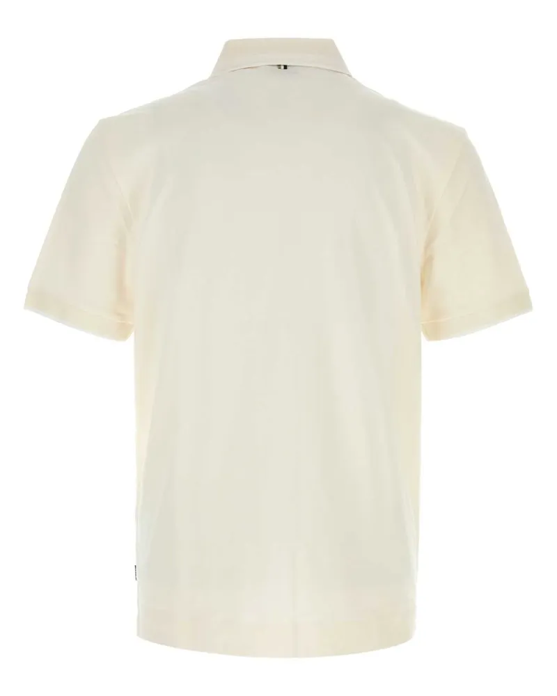 HUGO BOSS Men's Ivory Piquet Polo Shirt Openwhite Exterior: Cotton T-shirts And Polos White