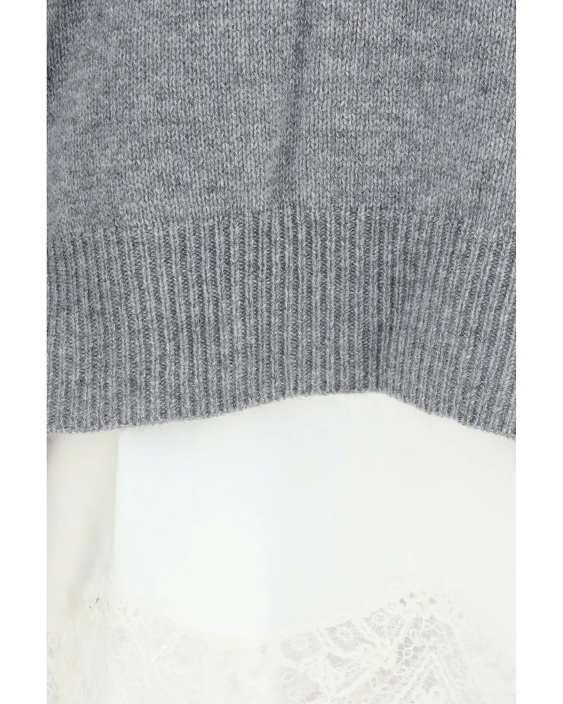 Ermanno Scervino Women's Knit Cashmere Dress With Slip Grey Gray