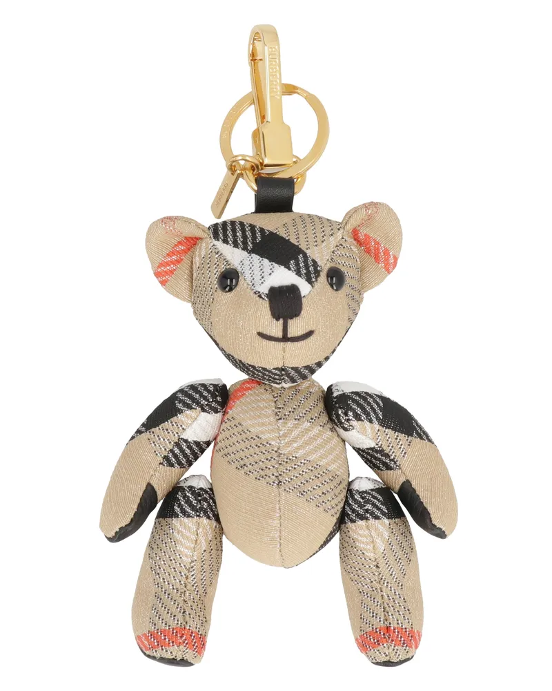 Burberry Women's Thomas Teddy Key Ring Beige Polyester Keyrings & Keychains Beige
