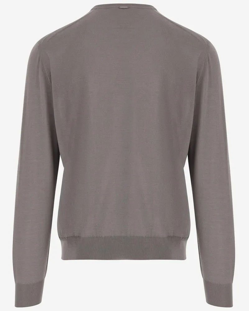 Herno Men's Wool And Silk Knit Sweater Beige Virgin Beige