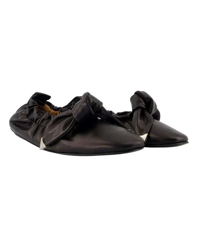 Toga Women's Aj1454 Ballerinas -  Leather Black Calfskin Shoes Flat-Shoes Black
