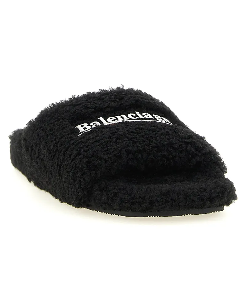 Balenciaga Women's Black Polyester Slides Shoe Black