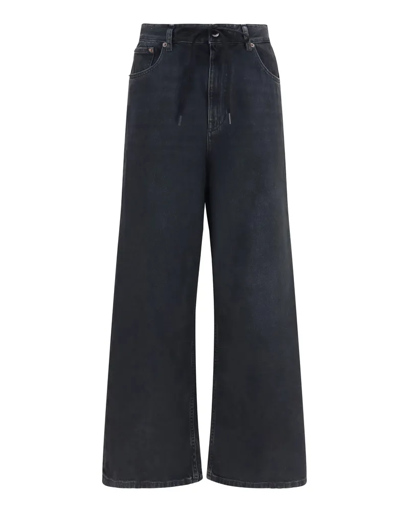 Maison Margiela Straight-Leg Stretch Denim Jeans — Black Black