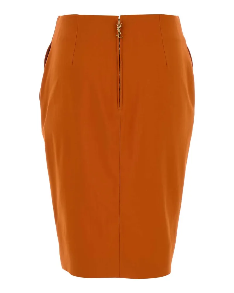 Saint Laurent Women's Orange Stretch Viscose Blend Skirt Abricot Gonne Orange