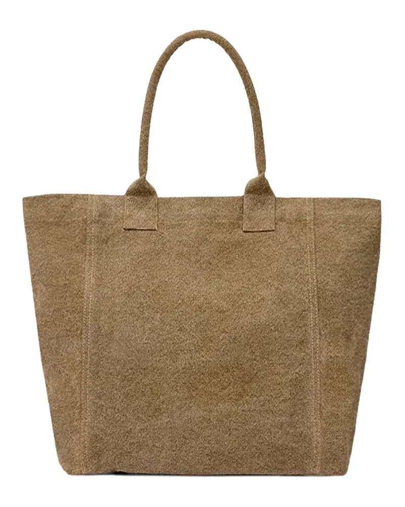 Isabel Marant Women's Tote Bag Yenky Dark Khaki Cotton Handbags Hand Beige