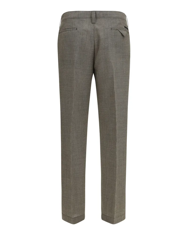 Prada Men's Tailored Wool Trousers Militare Fleece Ovis Aries Militare