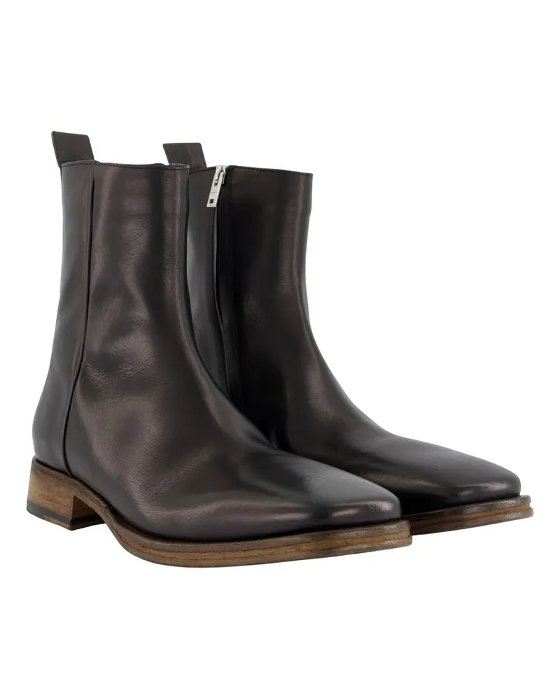 Acne Studios Men's Ankle Boots -  Leather Black Calfskin Shoes Ankle-Boots Black