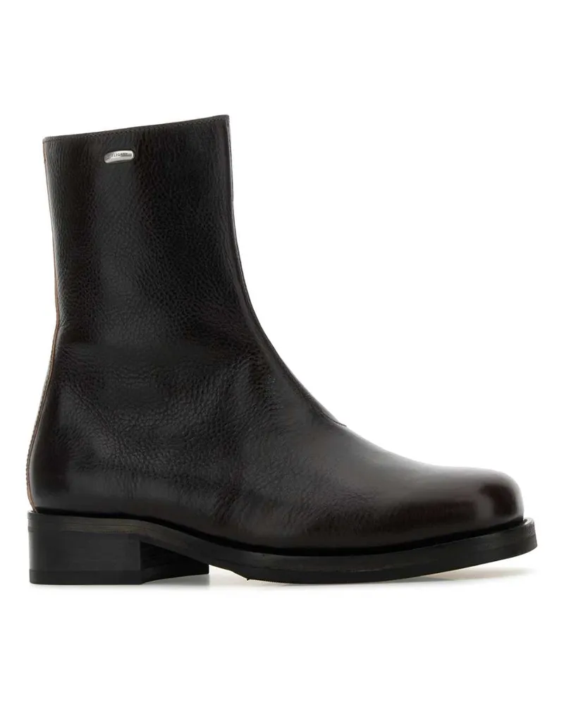 Our Legacy Unisex Deep Americano Leather Stivali Boot Black