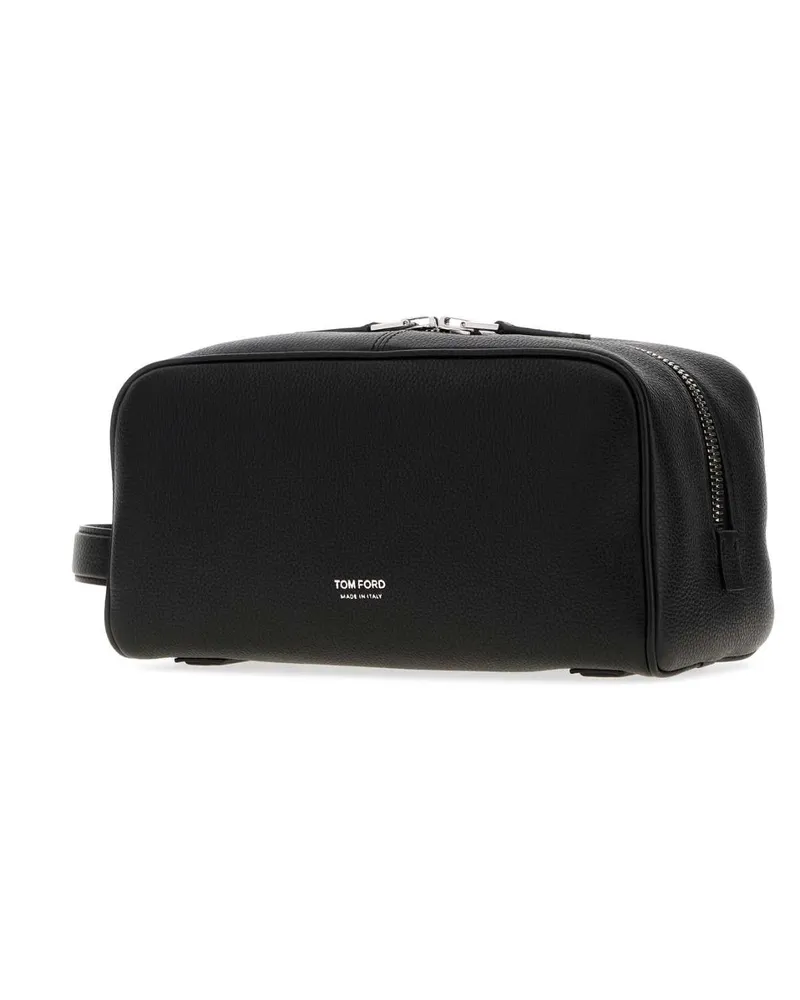 Tom Ford Men's Black Leather Beauty Case Clutch Black