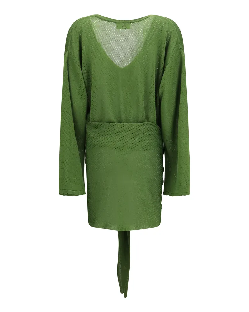ATTICO Women's Mini Dress Dark Green Viscose Green