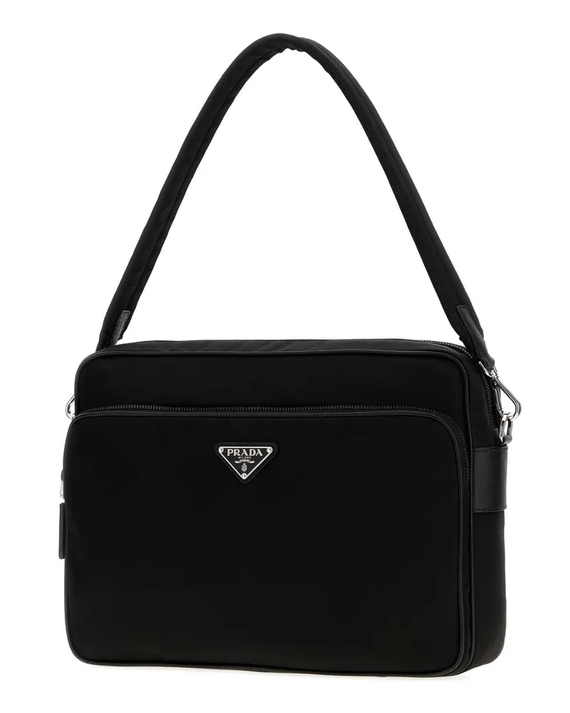 Prada Men's Black Canvas Shopping Bag Nero Borse A Mano Black