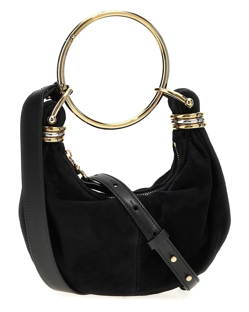 Chloé Metal Bracelet Handle Shoulder Bag — Black Black