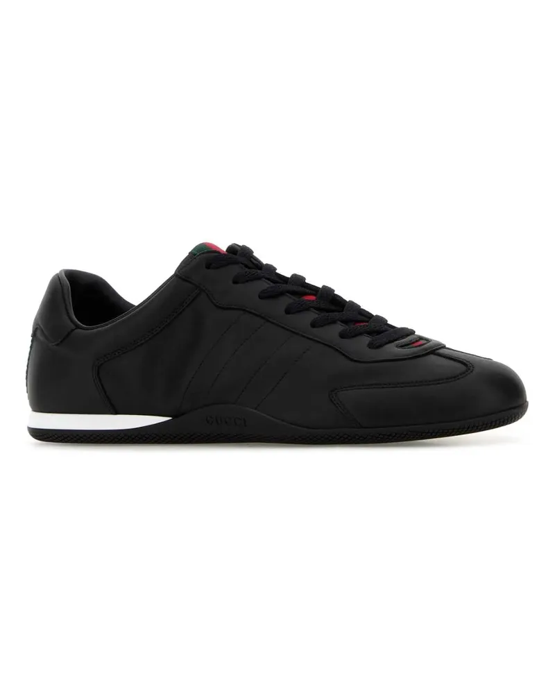 Gucci Men's Black Leather  Shift Sneakers Blackvrvvrv Calf Skin Black