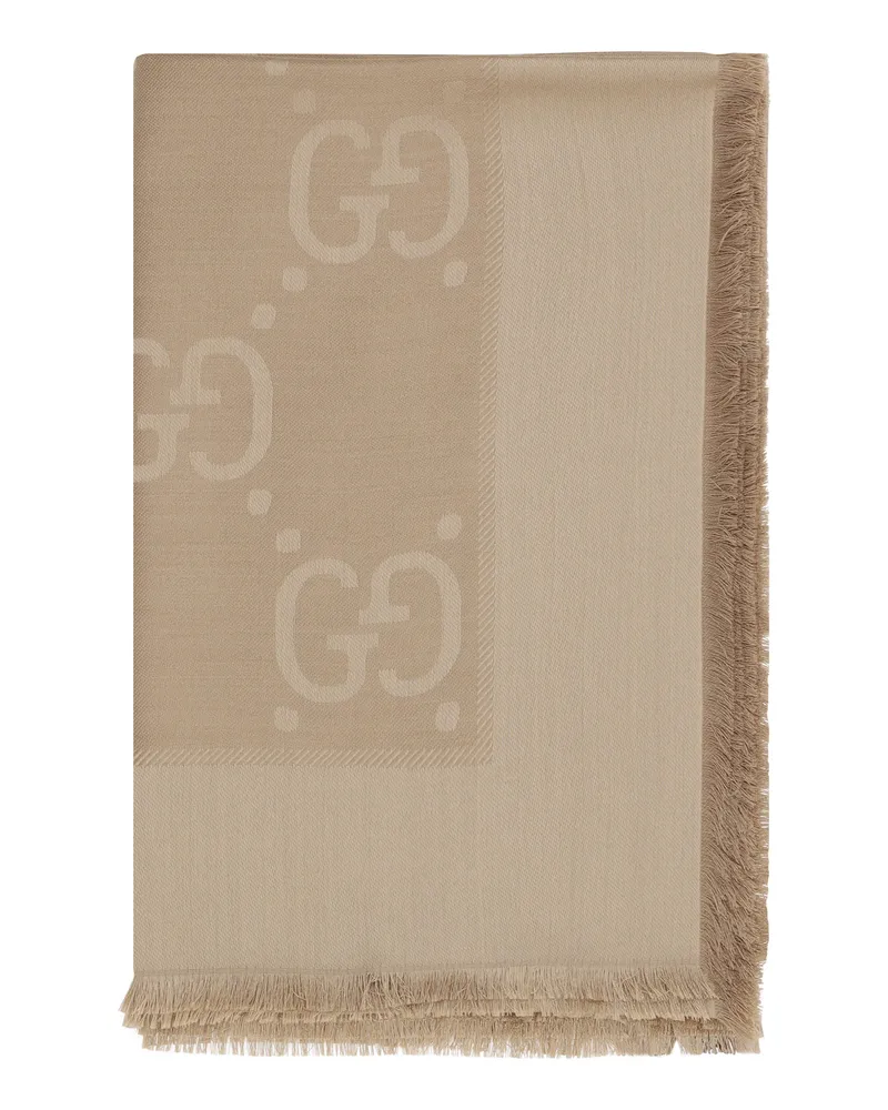 Gucci Women's Scarf Wool And Silk — Camel (ovis Aries) Scarfs Camel
