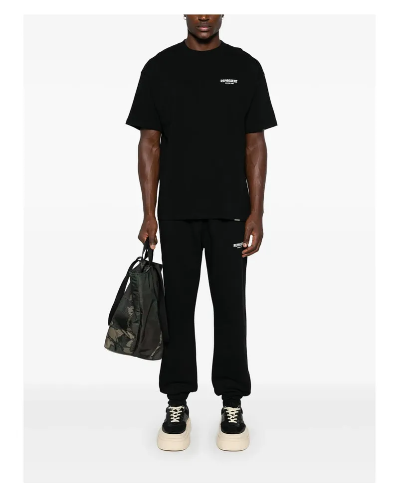 REPRESENT Logo-Print Cotton T-Shirt — Black Black