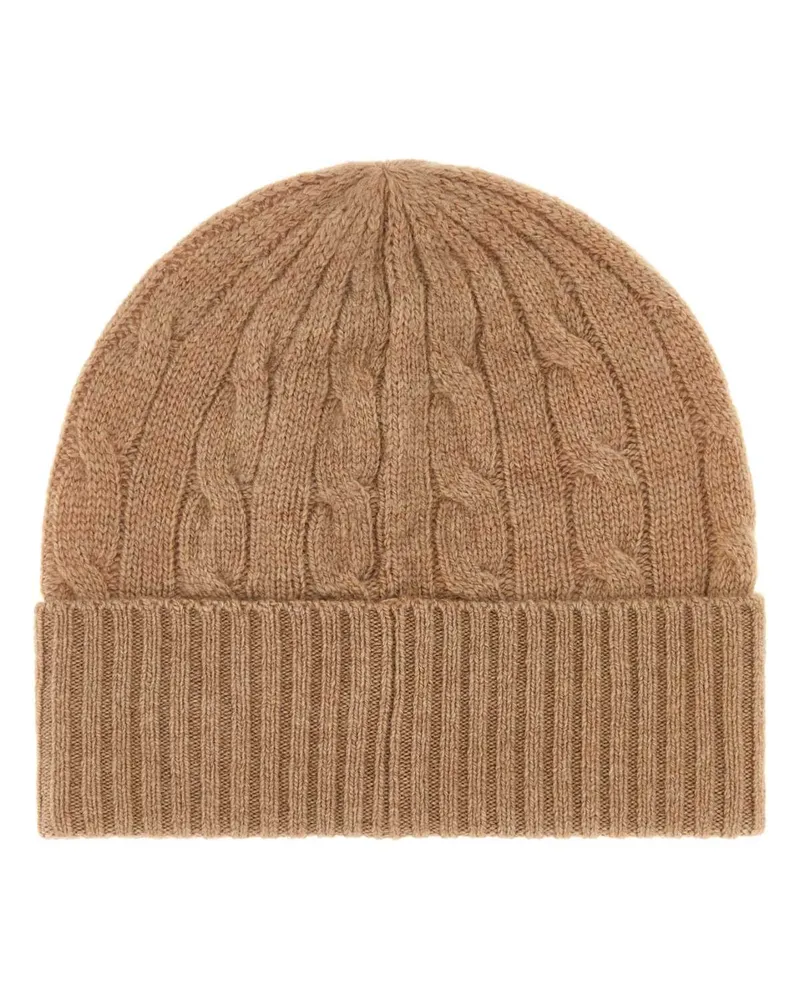 Ralph Lauren WL Wool-Blend Cable-Knit Beanie — Beige Beige