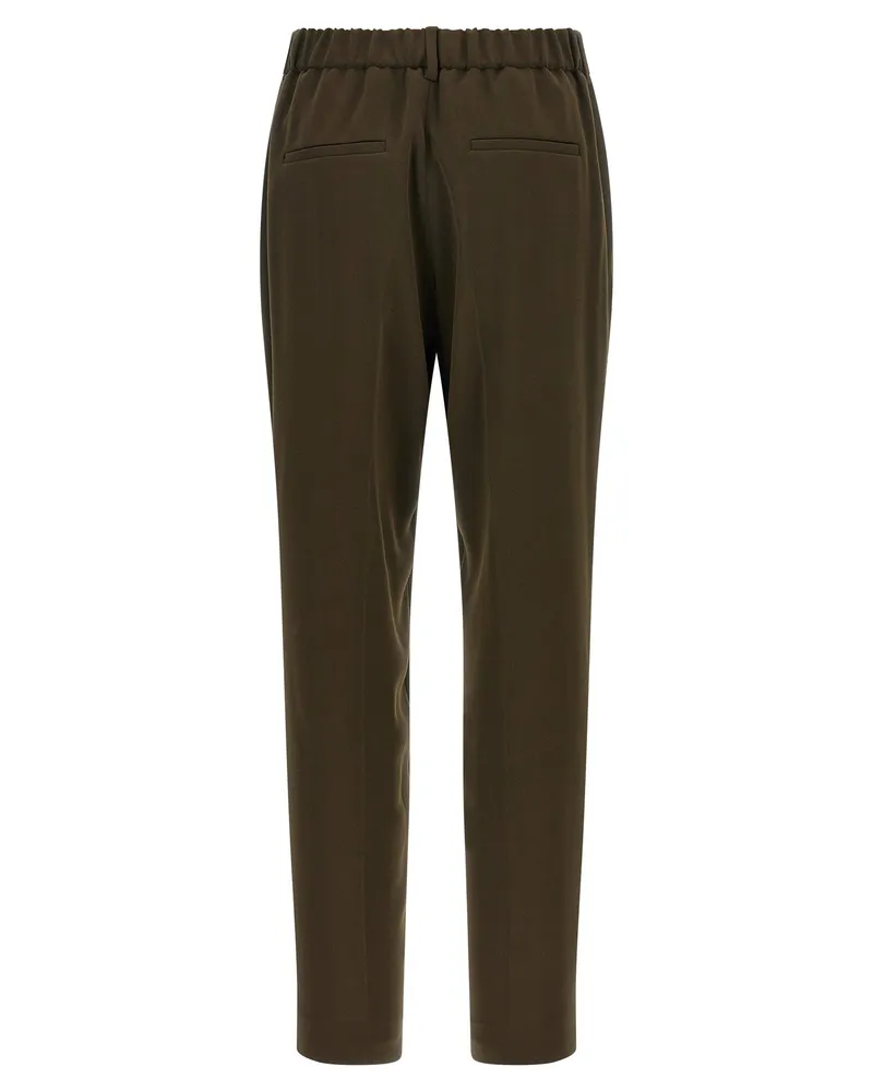 Alberto Biani Crêpe Stretch Trousers — Olive Olive