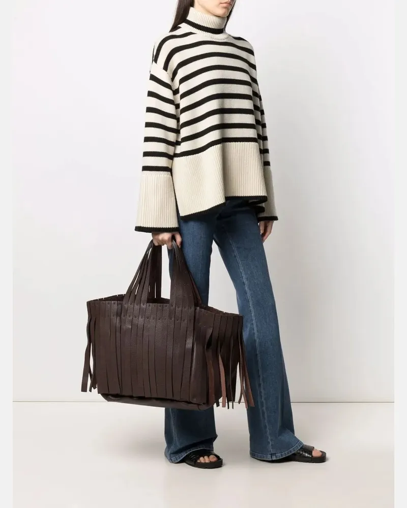 Valentino Garavani Women's Garavani Fringed Tote Bag Brown Brown