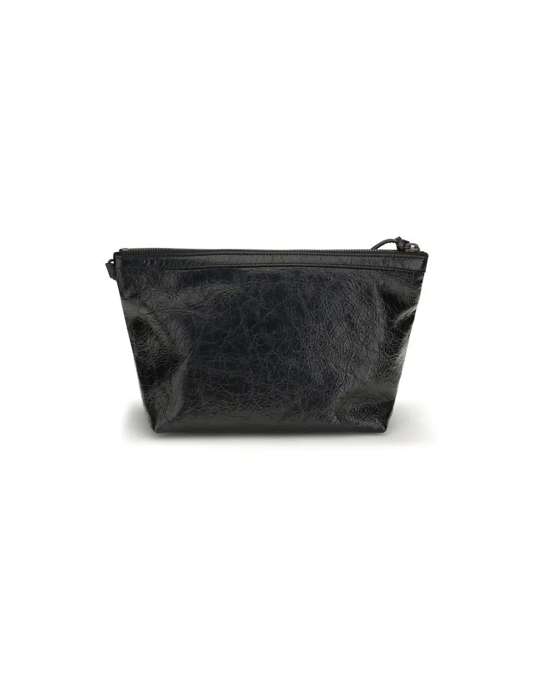 Balenciaga Calfskin Leather Clutch — Black Black