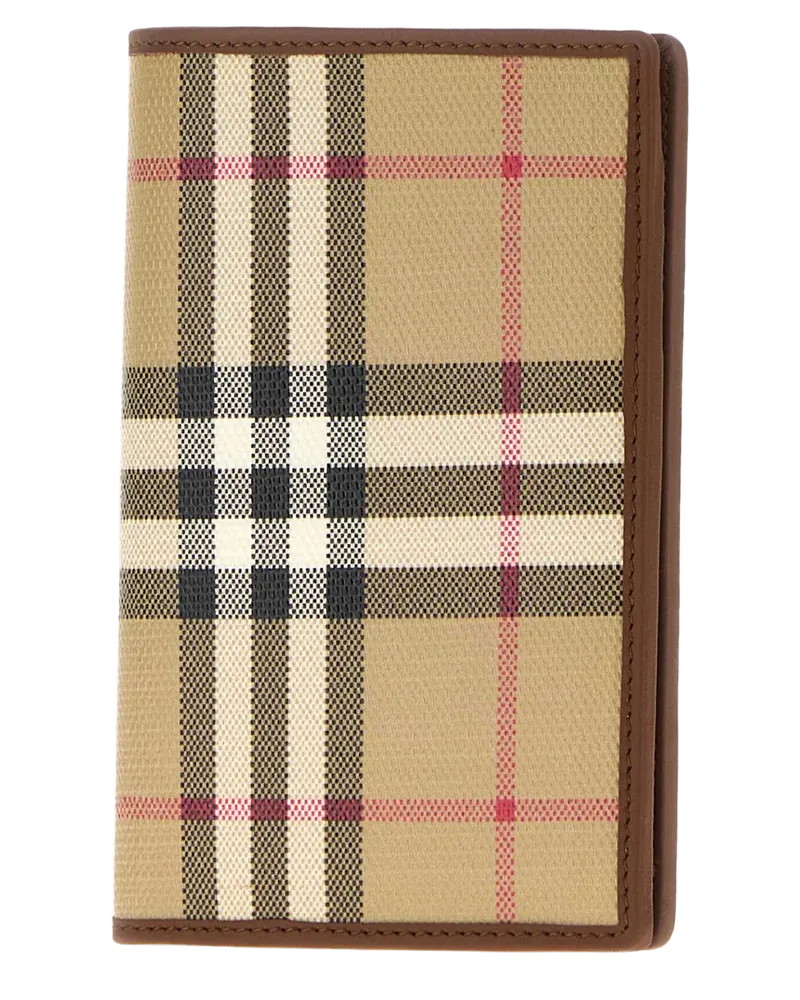Burberry Men's Printed Canvas Passport Holder Archivebeige Exterior: Cotton Portafogli Wallet Beige