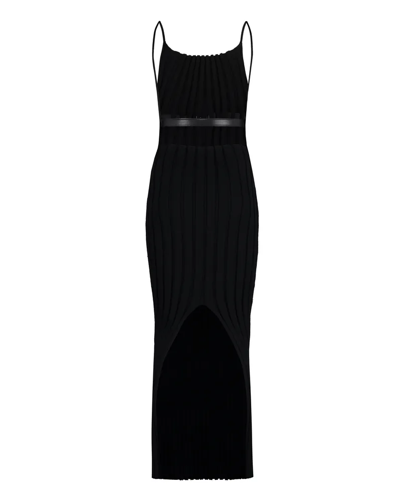 Alexander Wang Women's Knitted Dress With Leather Belt Black Polyamide Black