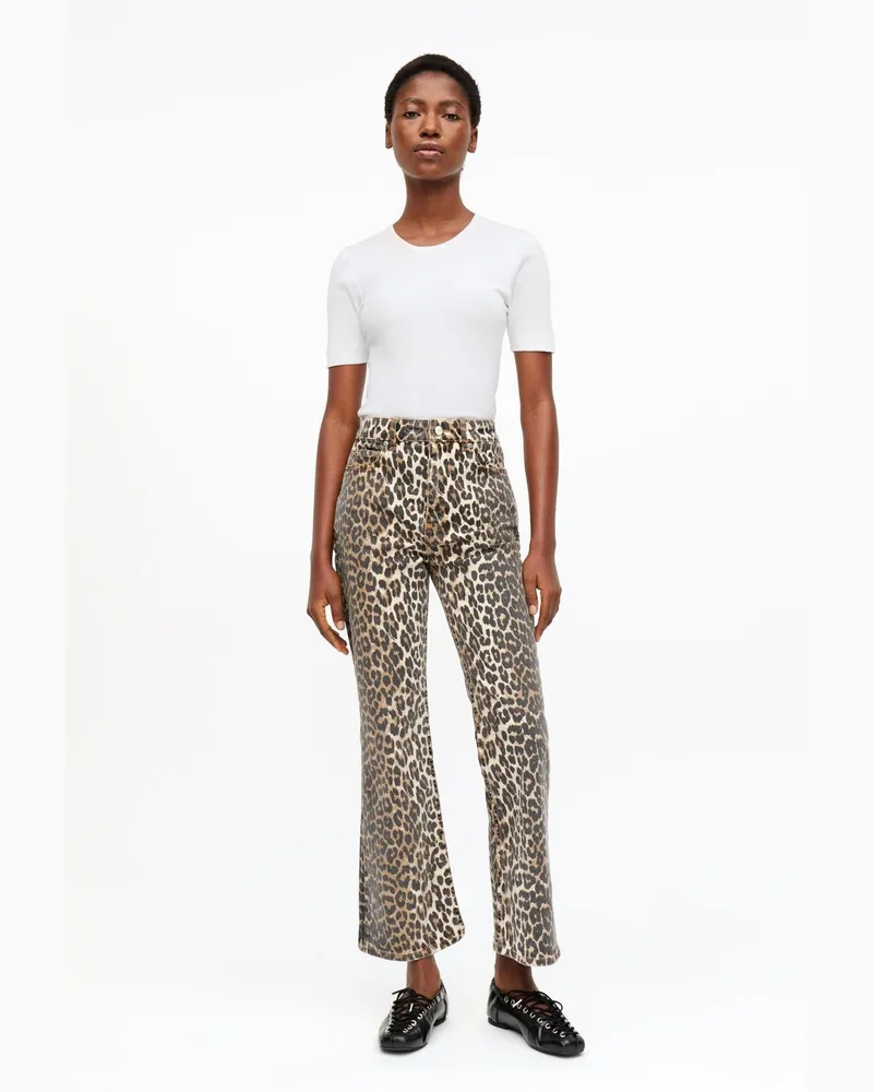 Ganni Betzy Cropped Jeans — Brown Brown
