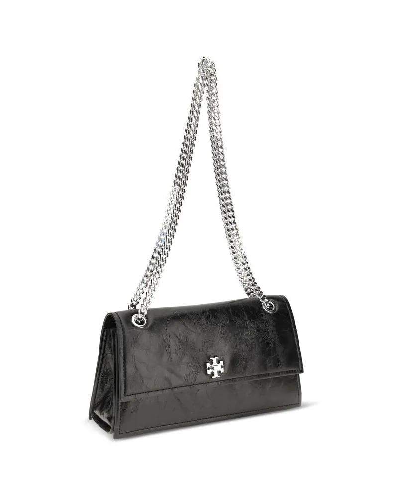 Tory Burch Women's Black Suede Leather Shoulder Bag Black