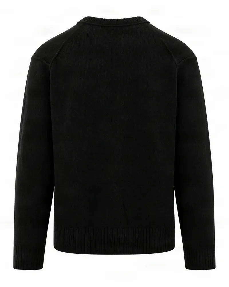 C.P. Company Wool Blend Crew Neck Sweater — Black Black
