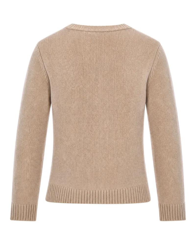 Max Mara Women's Wool-Cashmere Diamond Knit Jumper Ecru Jumpers Sweater Beige
