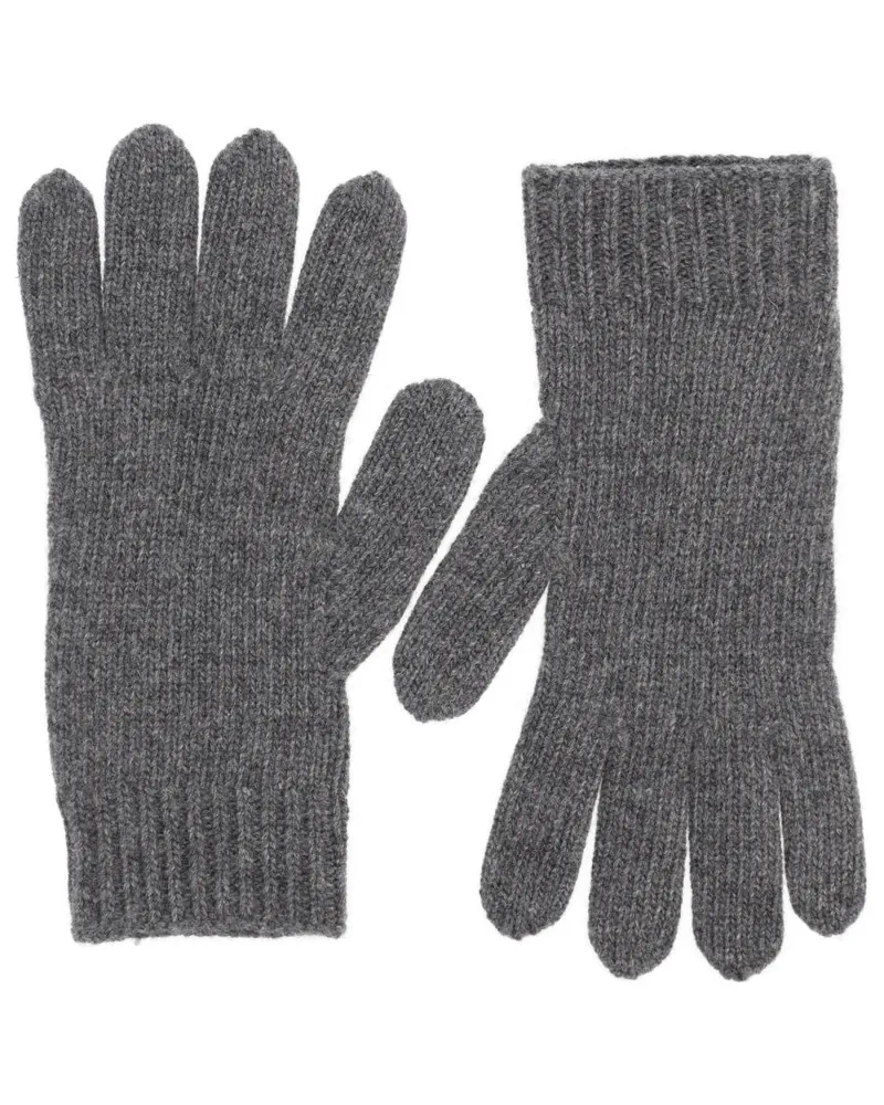 Vivienne Westwood Orb-Embroidered Cashmere Gloves — Gray Gray
