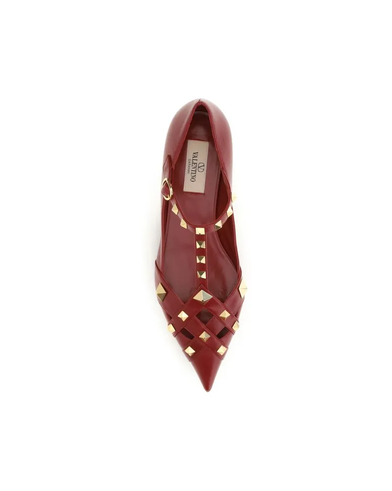 Valentino Garavani Women's Multicolor Goatskin Ballet Flats Red