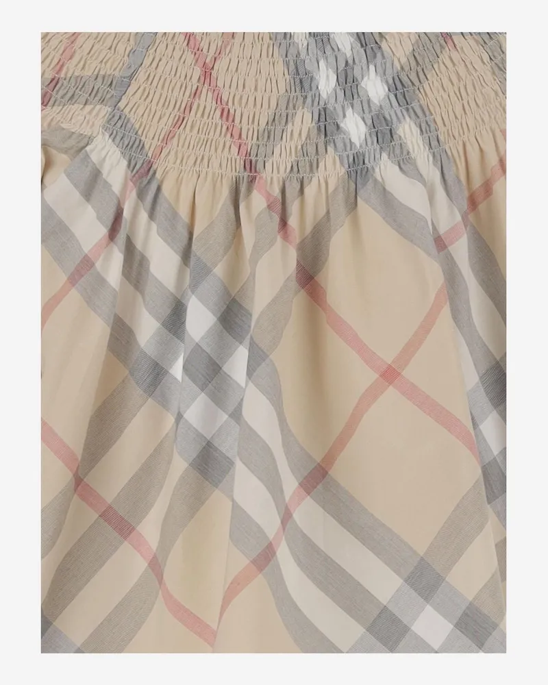 Burberry Girls' Dress Cotton Check Multicolour Beige