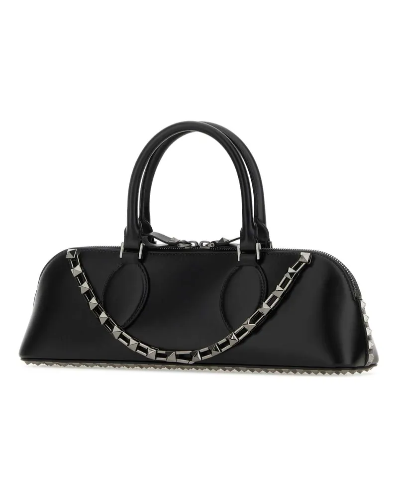 Valentino Garavani Rockstud-Embellished Leather Shoulder Bag — Black Black