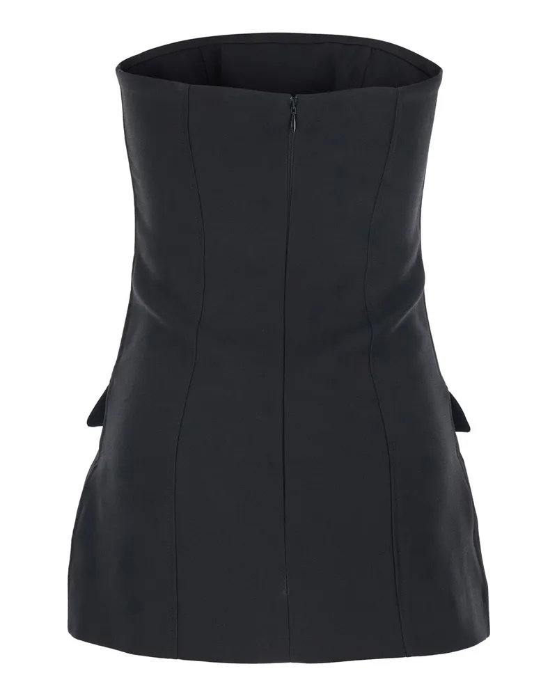 Totême Women's Top Off-Shoulder Wool-Blend Black Tops Black
