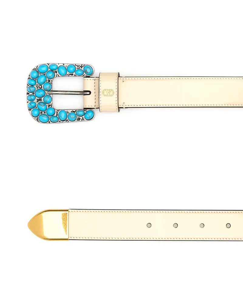 Valentino Garavani Butterwhite Exterior: Leather Cinture Belt Beige