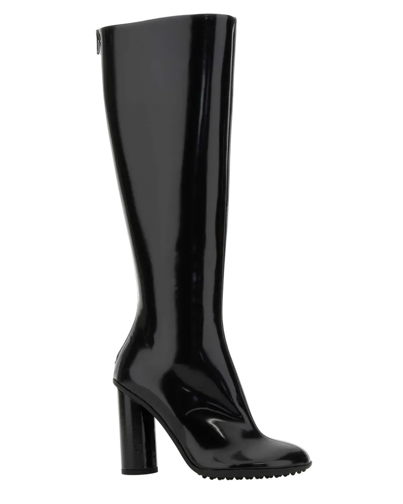 Bottega Veneta Women's Black Leather Atomic Boots Stivali Black