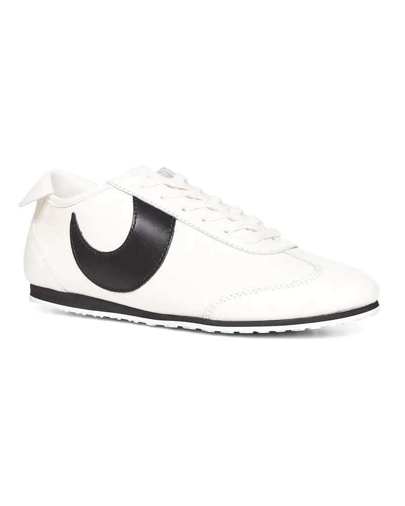 Marine Serre Women's White Matte Leather Ms Astra Sneakers Calf Trainers White